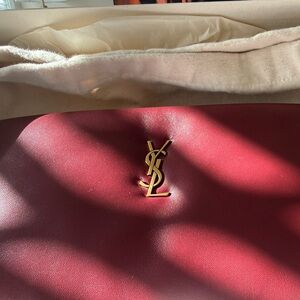 Yves Saint Laurent Deep Red Leather clutch